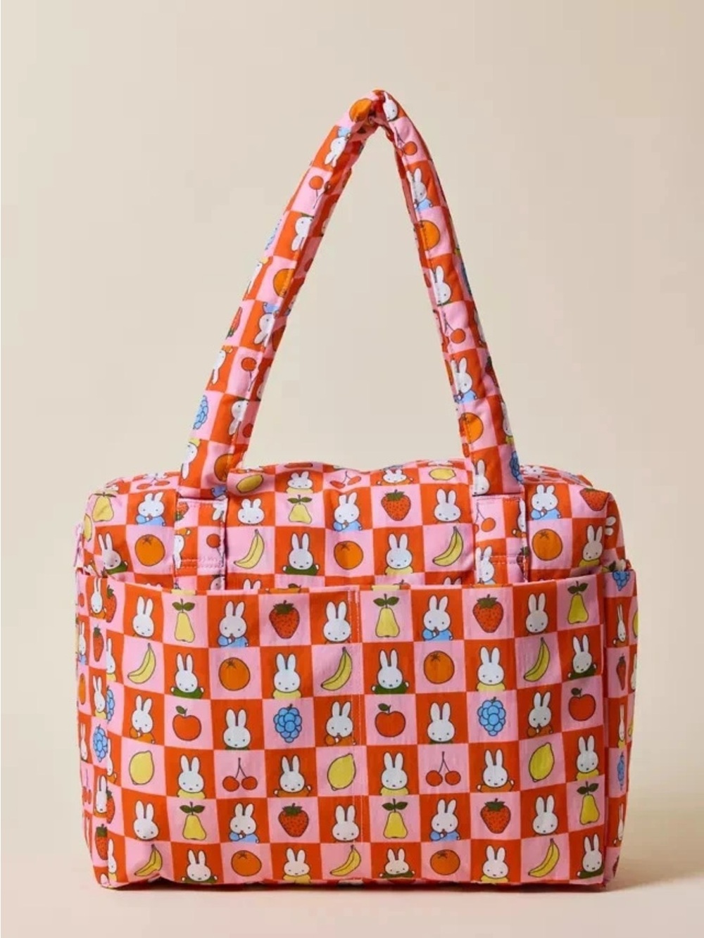BAGGU Small Cloud Carry-On Bag Checkered Fruit Miffy - UO Exclusive NWT